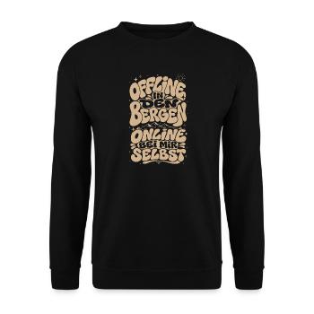 Mountains Star Saying Hiking Aesthetic - Unisex Sweatshirt - black - Front - Alina (178cm) & Michal (187cm)