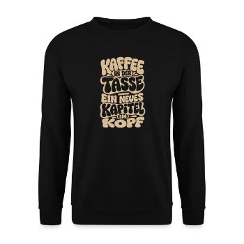Kaffee und Bücher Spruch Bookish Leseratte - Unisex Pullover - Schwarz - Vorne - Alina (178cm) & Michal (187cm)