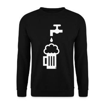 Bierkrug Zapfhahn (Bier Maßkrug Bierseidel White) - Unisex Pullover - Schwarz - Vorne - Alina (178cm) & Michal (187cm)