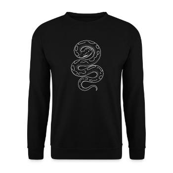 Schlangenlinien Linienstil - Unisex Pullover - Schwarz - Vorne - Alina (178cm) & Michal (187cm)