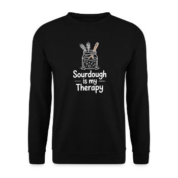 Illustration der Sauerteigtherapie - Unisex Pullover - Schwarz - Vorne - Alina (178cm) & Michal (187cm)