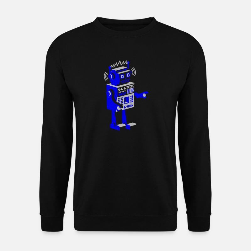 roboter retro robot - Unisex Pullover - Schwarz