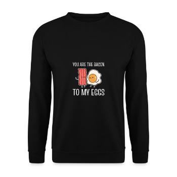 Speck zu Eiern Speck- und Eierliebhaber Gift - Unisex Pullover - Schwarz - Vorne - Alina (178cm) & Michal (187cm)