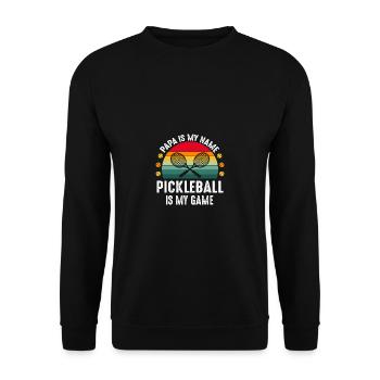 Pickleball Dad funny quote father pickleball Vin - Unisex Sweatshirt - black - Front - Alina (178cm) & Michal (187cm)