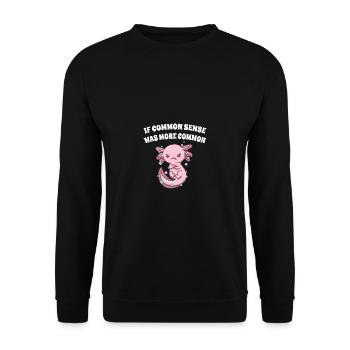 Wenn der gesunde Menschenverstand häufiger lustige - Unisex Pullover - Schwarz - Vorne - Alina (178cm) & Michal (187cm)