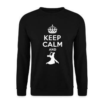 Keep Calm - Walzer tanzen - Unisex Pullover - Schwarz - Vorne - Alina (178cm) & Michal (187cm)