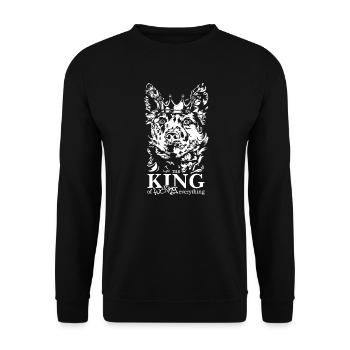 Mudi King of everything Saying Dogs Wilsigns - Unisex Sweatshirt - black - Front - Alina (178cm) & Michal (187cm)