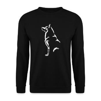 Alaskan Malamute Silhouette Dogs Dog Wilsigns - Unisex Sweatshirt - black - Front - Alina (178cm) & Michal (187cm)