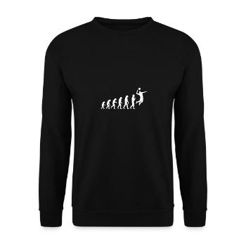 Mann Spieler Coach Volleyball Ball Geschenk - Unisex Pullover - Schwarz - Vorne - Alina (178cm) & Michal (187cm)