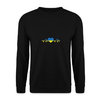 Ukraine heartbeat Stand With Ukraine - Unisex Sweatshirt - black - Front - Alina (178cm) & Michal (187cm)
