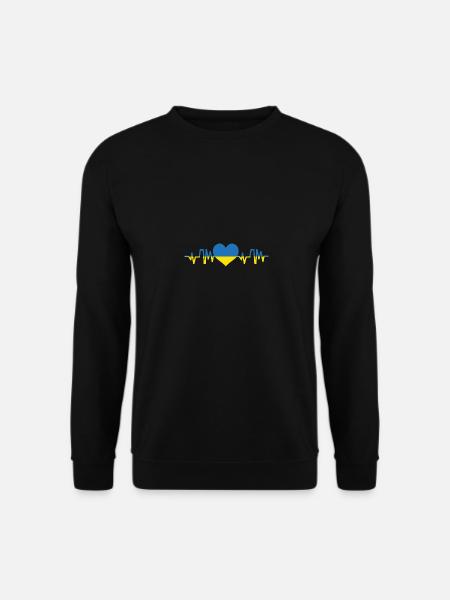Ukraine heartbeat Stand With Ukraine - Unisex Sweatshirt - black