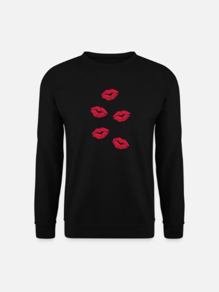 cinq bouches de baiser - Sweat-shirt Unisexe - noir