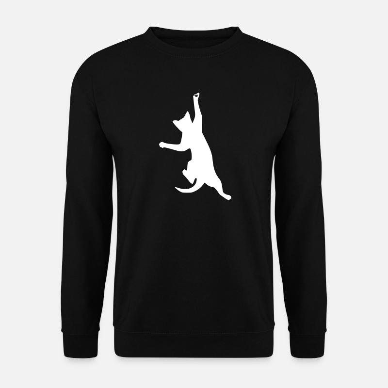 Katze hängt - Unisex Pullover - Schwarz