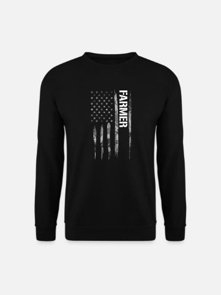 Farmer - American Flag - Unisex Sweatshirt - black
