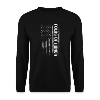 Plis d’honneur - Drapeau américain - Sweat-shirt Unisexe - noir - Devant - Alina (178cm) & Michal (187cm)