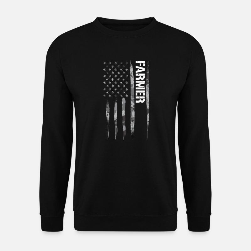 Farmer - American Flag - Unisex Sweatshirt - black