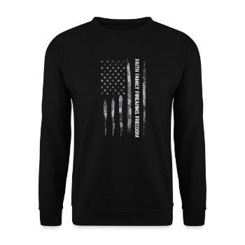 Faith Family Firearms Freedom - Unisex Sweatshirt - black - Front - Alina (178cm) & Michal (187cm)