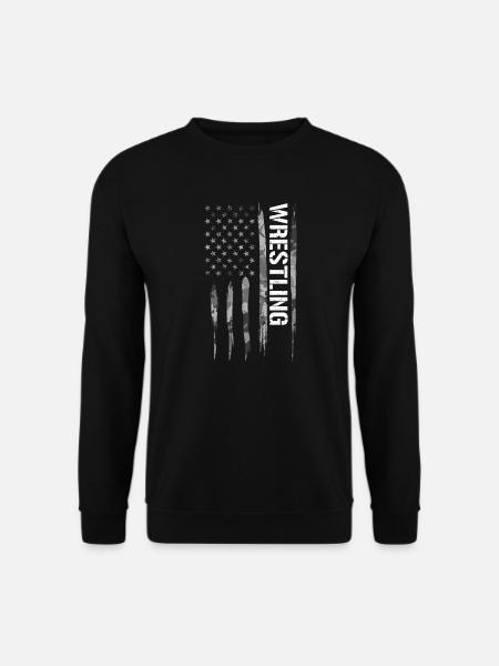 Wrestling - American Flag - Unisex Sweatshirt - black