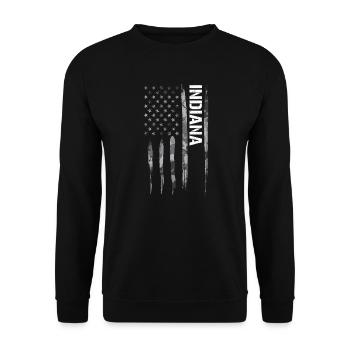 Indiana - American Flag - Unisex Sweatshirt - black - Front - Alina (178cm) & Michal (187cm)