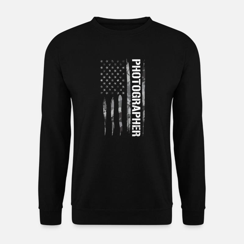 Photographer - American Flag - Unisex Sweatshirt - black
