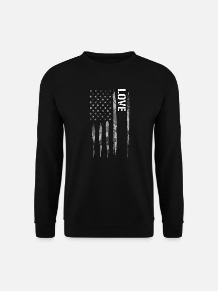 Love - American Flag - Unisex Sweatshirt - black