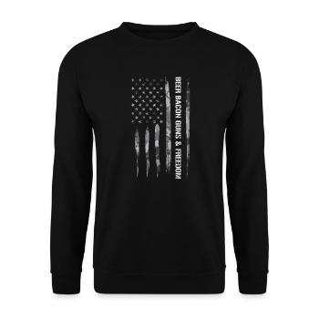 Beer Bacon Guns & Freedom - Unisex Sweatshirt - black - Front - Alina (178cm) & Michal (187cm)
