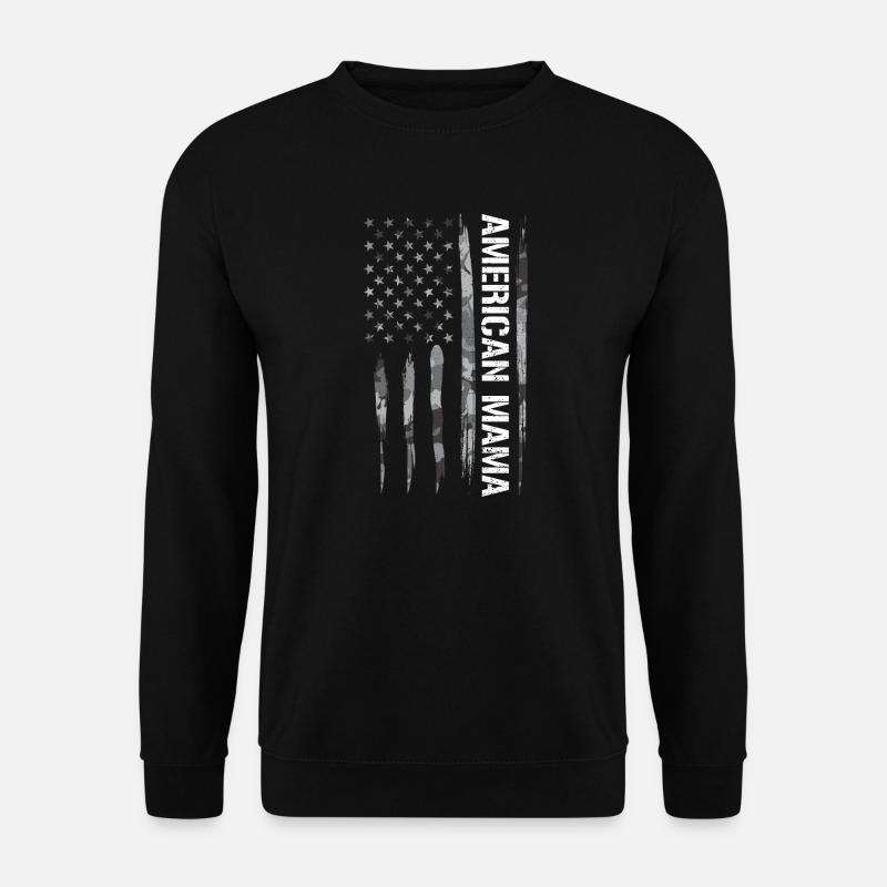 American Mama - American Flag - Unisex Sweatshirt - black