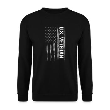 U.S. Veteran - American Flag - Unisex Sweatshirt - black - Front - Alina (178cm) & Michal (187cm)
