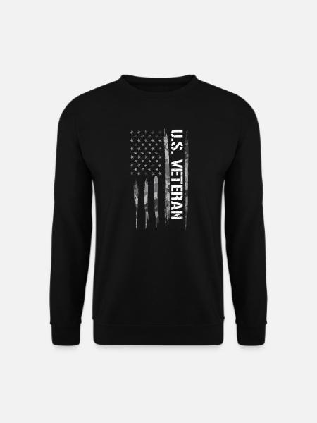 U.S. Veteran - American Flag - Unisex Sweatshirt - black
