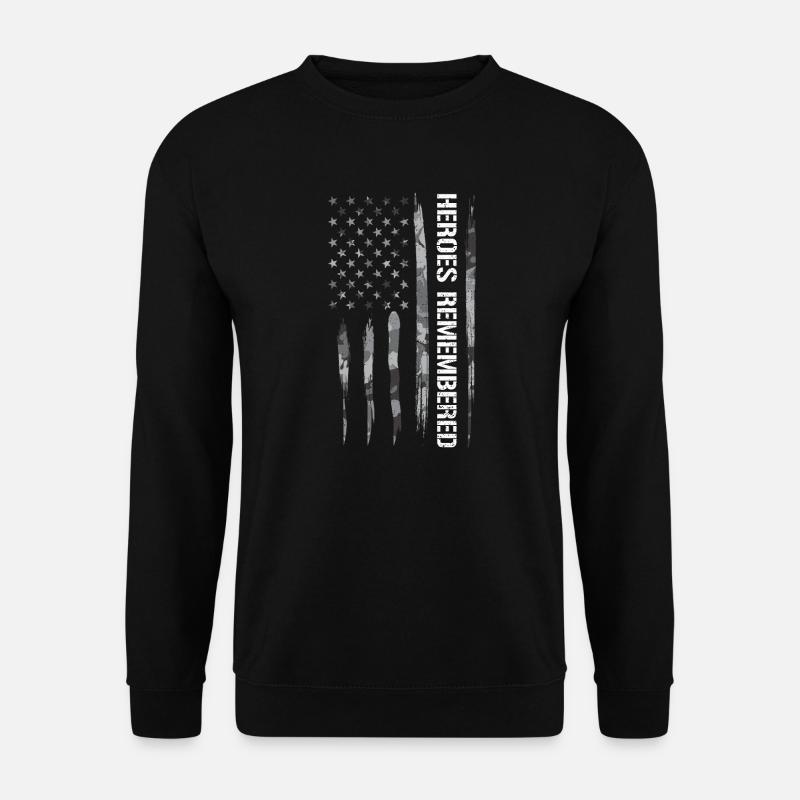 Heroes Remembered - American Flag - Unisex Sweatshirt - black