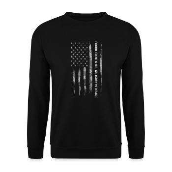 Fier d’être un vétéran de l’armée américaine - Sweat-shirt Unisexe - noir - Devant - Alina (178cm) & Michal (187cm)