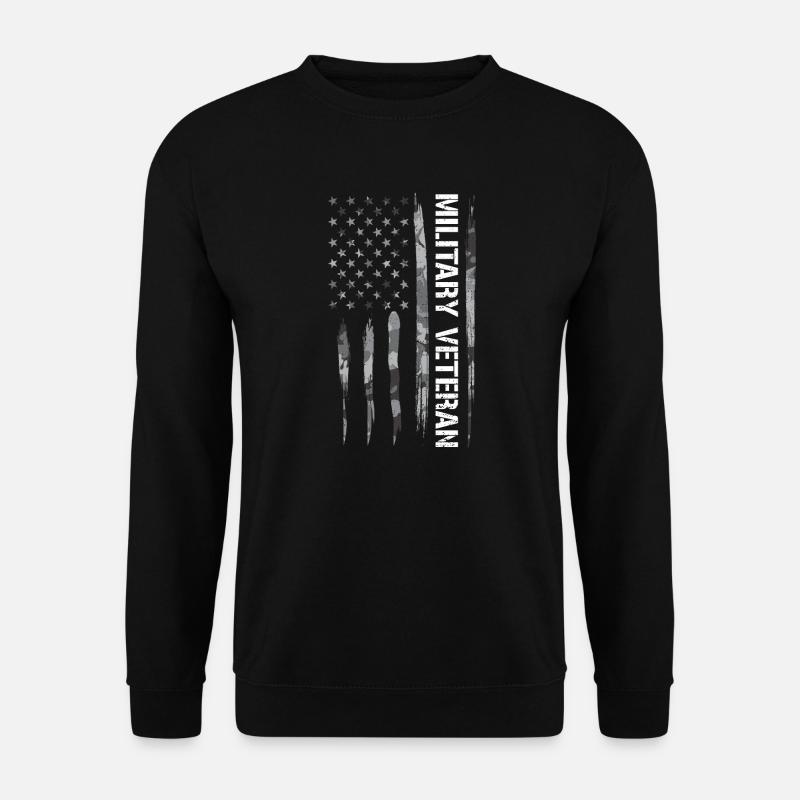 Vétéran militaire - Drapeau américain - Sweat-shirt Unisexe - noir