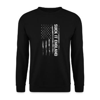 Suck It England - Drapeau américain - Sweat-shirt Unisexe - noir - Devant - Alina (178cm) & Michal (187cm)