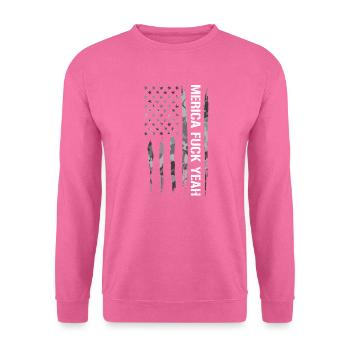 Merica Fuck Yeah - American Flag - Unisex Pullover - Pink - Vorne