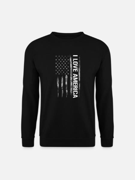 I Love America - American Flag - Unisex Sweatshirt - black