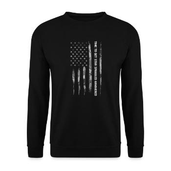 Il est temps de se faire marteler Star Spangled - Sweat-shirt Unisexe - noir - Devant - Alina (178cm) & Michal (187cm)