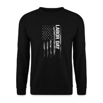 Labor Day - American Flag - Unisex Pullover - Schwarz - Vorne - Alina (178cm) & Michal (187cm)