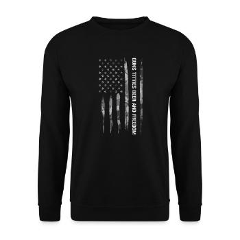 Guns Titties Beer And Freedom - Unisex Sweatshirt - black - Front - Alina (178cm) & Michal (187cm)