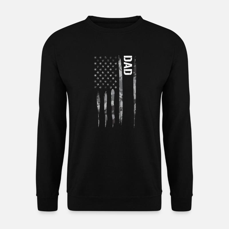 Dad - American Flag - Unisex Sweatshirt - black