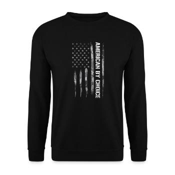 Américain par choix - Drapeau américain - Sweat-shirt Unisexe - noir - Devant - Alina (178cm) & Michal (187cm)