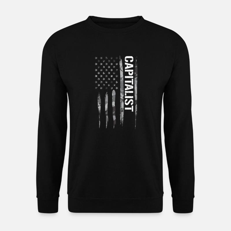 Capitalist - American Flag - Unisex Pullover - Schwarz