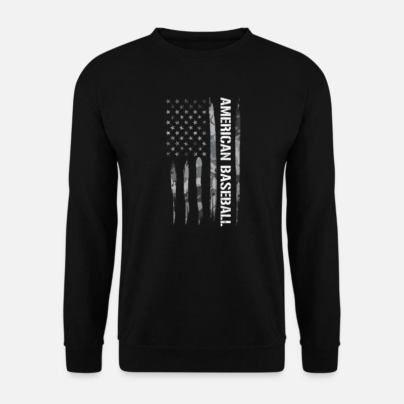 American Baseball - American Flag - Unisex Pullover - Schwarz