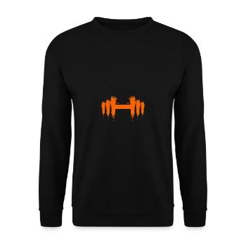 Hantel Design Kurz Farbig Neu Kurzhantel Sport - Unisex Pullover - Schwarz - Vorne - Alina (178cm) & Michal (187cm)