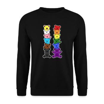 Pride Progress Flag Bears for Equality - Unisex Sweatshirt - black - Front - Alina (178cm) & Michal (187cm)