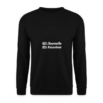 80% Baumwolle 20% Katzenhaar - Unisex Pullover - Schwarz - Vorne - Alina (178cm) & Michal (187cm)