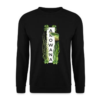 Silber Arowana Monster Fisch gepflanzt Aquarium - Unisex Pullover - Schwarz - Vorne - Alina (178cm) & Michal (187cm)