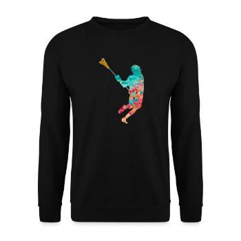 Lacrosse Player PopArt - Unisex Sweatshirt - black - Front - Alina (178cm) & Michal (187cm)