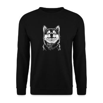 Shiba Inu Portrait Dog Dog - Unisex Sweatshirt - black - Front - Alina (178cm) & Michal (187cm)