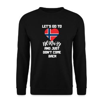 Norweger Herz Norwegische Flagge Lustiges Norwegen - Unisex Pullover - Schwarz - Vorne - Alina (178cm) & Michal (187cm)