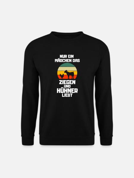 Retro Nur ein Mädchen das Ziegen und Hühner liebt - Unisex Pullover - Schwarz